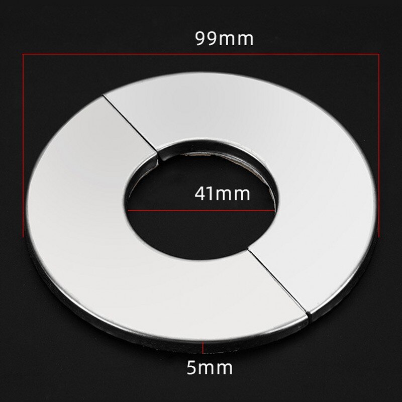 Stainless Steel Water Pipe Faucet Decorative Cover Self-Adhesive Faucet Water Pipe Wall Cover Chrome Finish Bathroom Accessories: 99x41mm