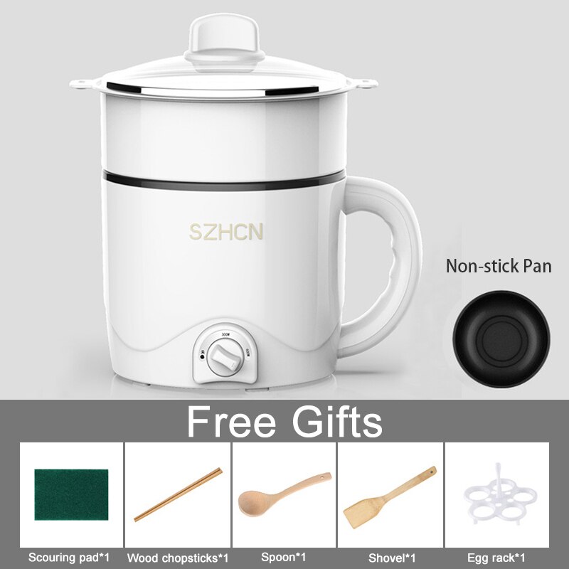 220V Mini Multifunction Electric Cooking Machine Household Single/Double Layer Pot Multi Electric Rice Cooker Non-stick CF42: As shown5