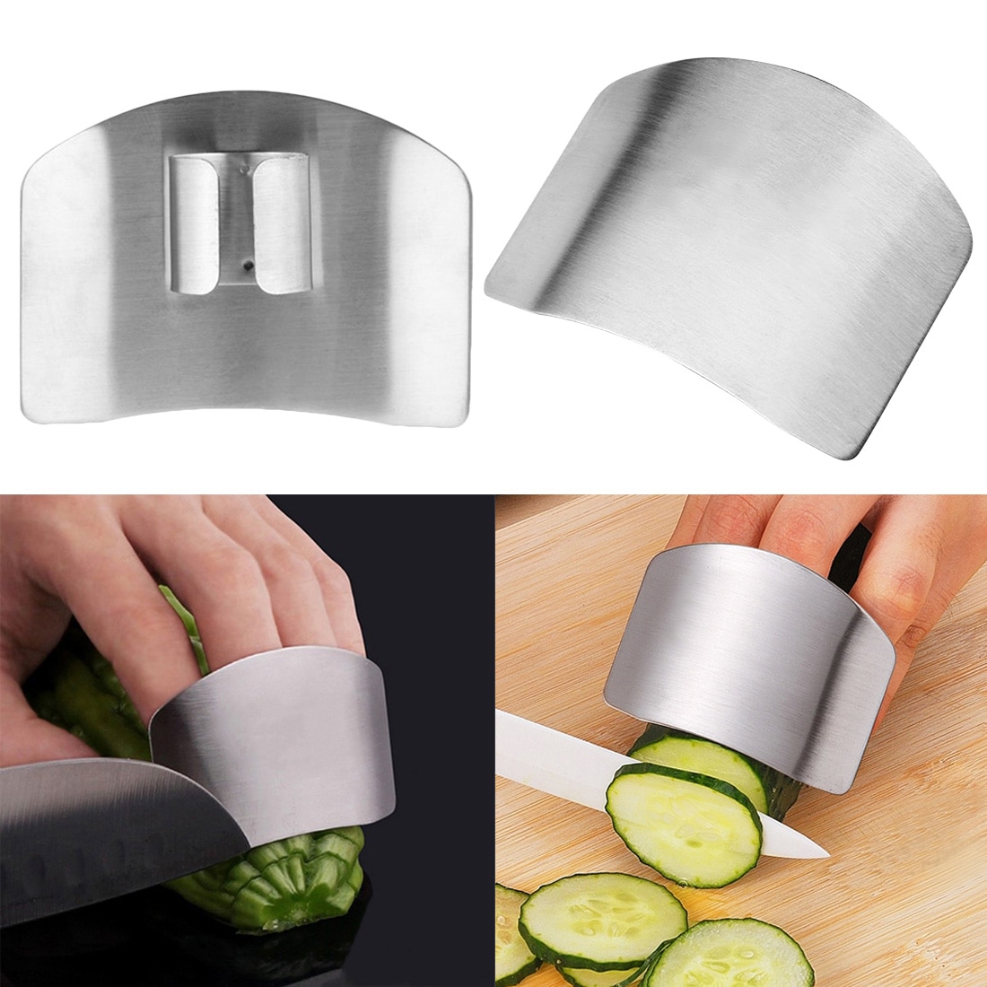 Keuken tool hand guard schaar gourmet rvs vinger bescherming mes keuken gadget accessoires vinger bescherming
