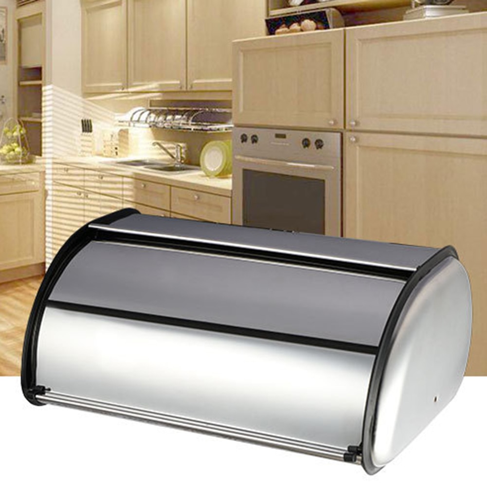 Home Hotel Kitchen Large Stainless Steel Bread Storage Container Holder Box Bin Bread Bin Case Breadbox Storage