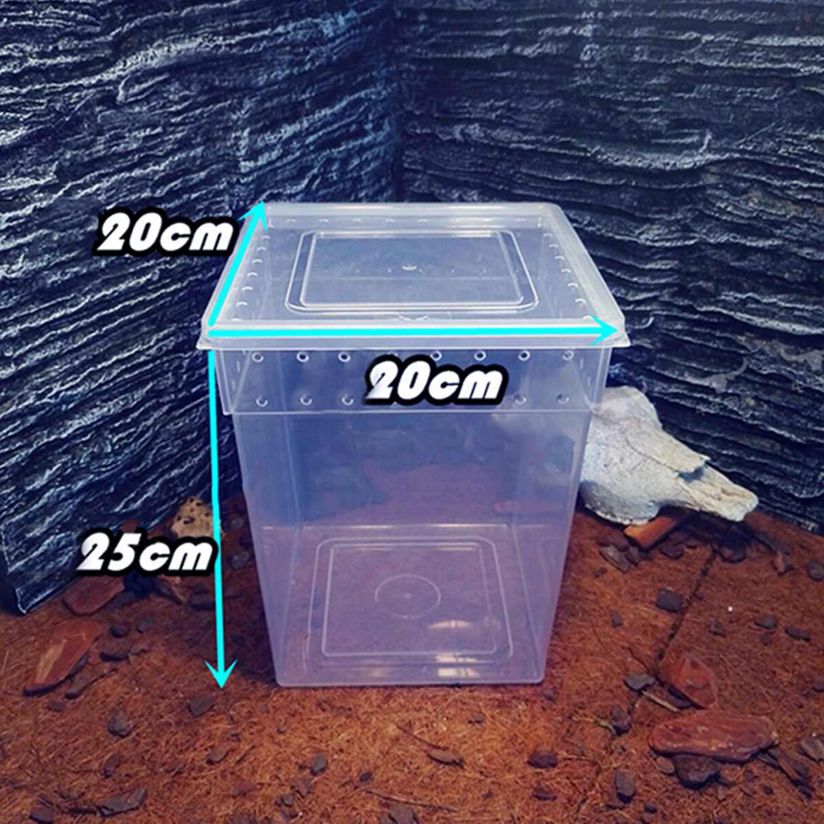 Transparent Plastic Box Insect Reptile Lizard Cage Breeding Cage Feeding Tub Turtle Tank Reptile Feeding Hatching Container