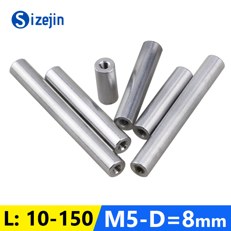 2-10PCS M5 Aluminum Round Coupling Nuts Aluminum Alloy Lead Screw Connection Nut Extend Long Lengthen Round Coupling Nut