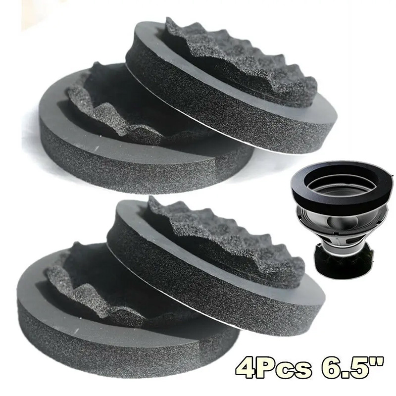 4 Stuks 4/5/6.5 Inch Auto Luidspreker Geluidsisolatie Ring Katoen Bass Portierbekleding Geluiddichte Auto interieur Accessoires Schuim Universele: Zilver