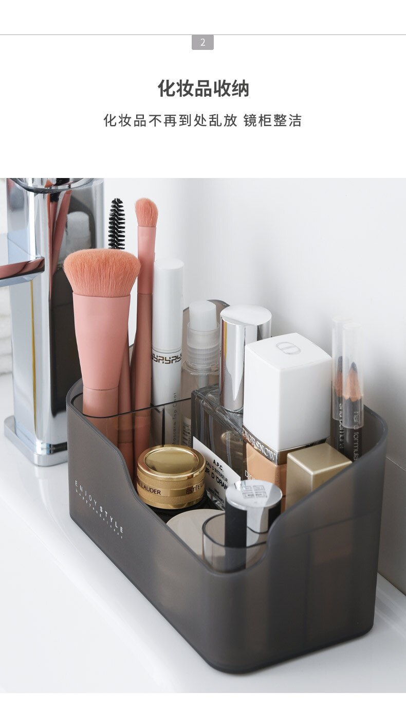 Gjennomsiktig sminke arrangør smykkeskrin kosmetisk arrangør sminke børsteholder boks leppestift lagring bad skap arrangør