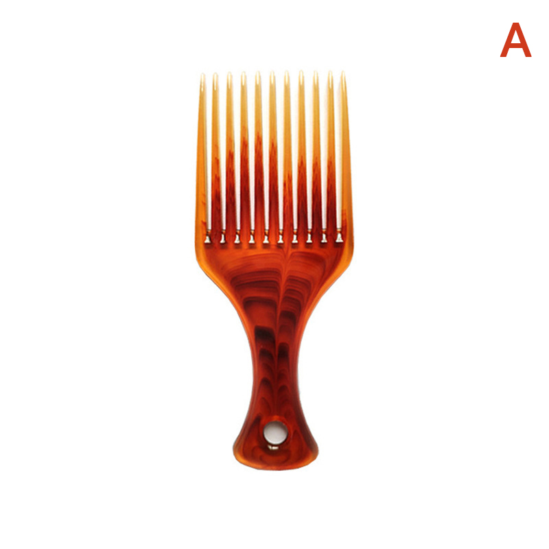 Cepillo de dientes anchos para mujer y hombre, peine de plástico para pelo rizado Afro, herramientas de peinado: Negro