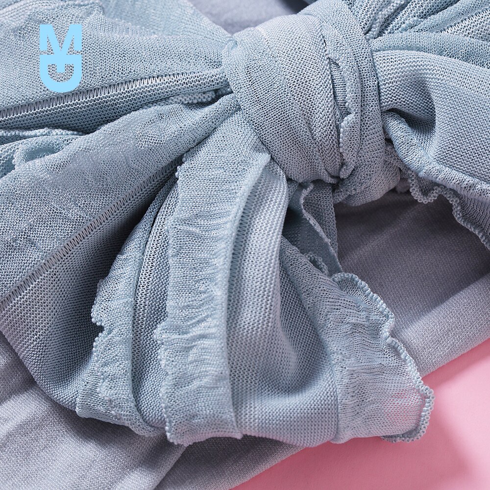 Großes rüschen-schleifen-stirnband aus Nylon, breiter babyturban aus superweichem Chiffon, handgefertigt, geknotet, einheitsgröße, jfny 200