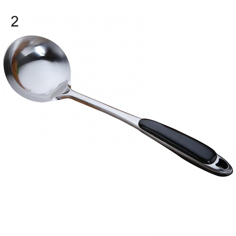 Multi Function Stainless Steel Soup Spoon Colander Long Handle Spatula Kitchen Cooking Strainer Tools: 02