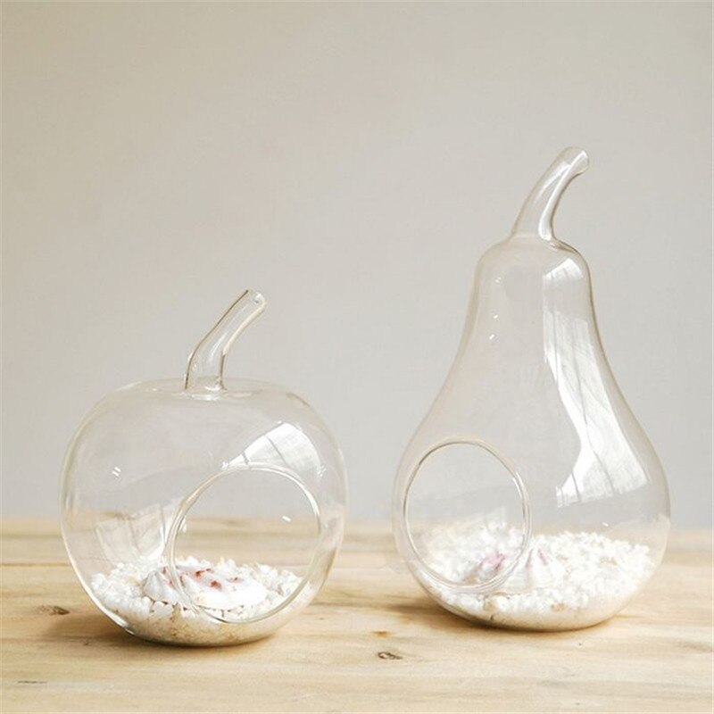 Appel Peer Fruit Planter Tafelblad Vaas Glas Plant Bloem Terrarium Decor Container Hydrocultuur Pot Thuis Bruiloft Decoratie