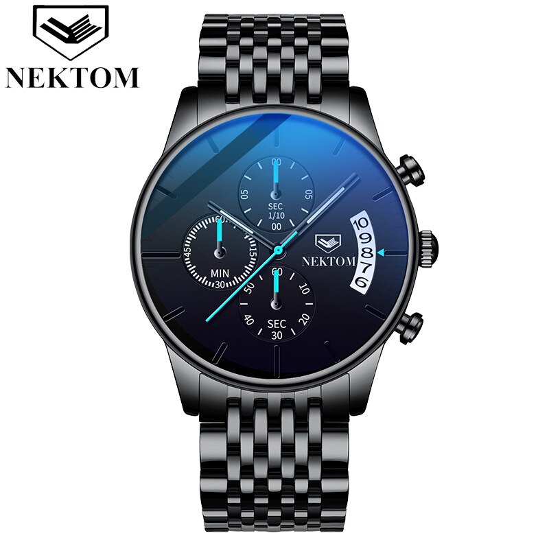Nektom Explosies Mannen Horloge Mode Stalen Band Quartz Horloge Waterdicht Lichtgevende Trend Horloge: Roze
