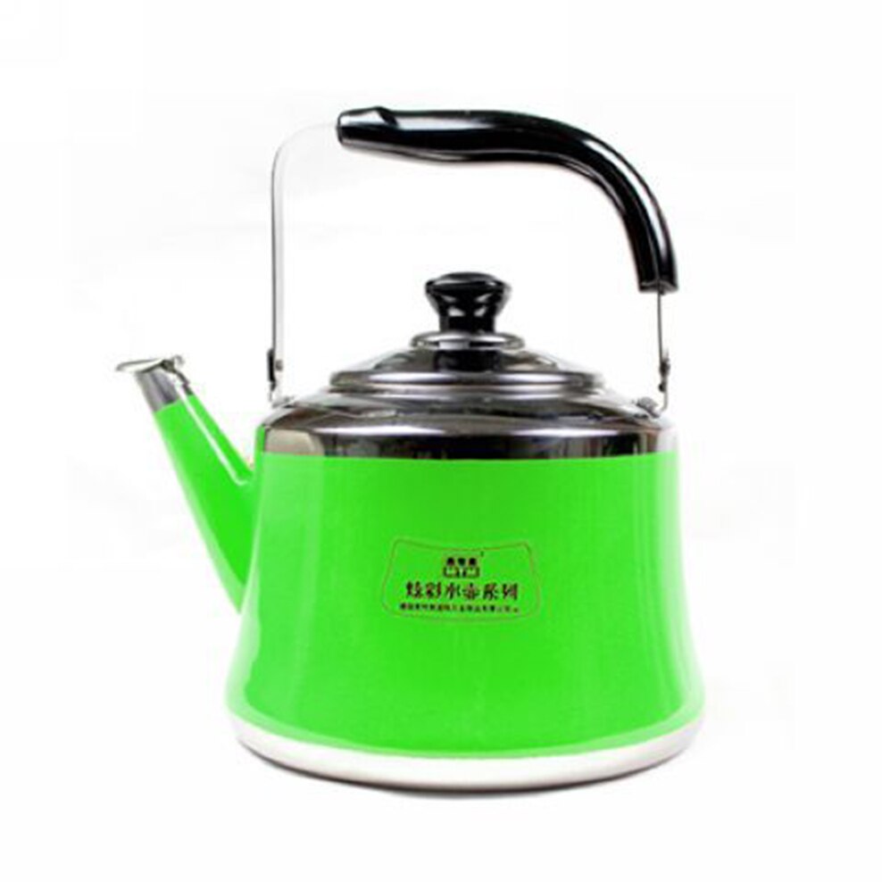 1-3L Gekleurde Kokend Water Pot Extra Dikke 201 Niet-magnetische Roestvrijstalen Ketel Pieptoon Herinnering Kokend Water Ketel: 1.5L / green