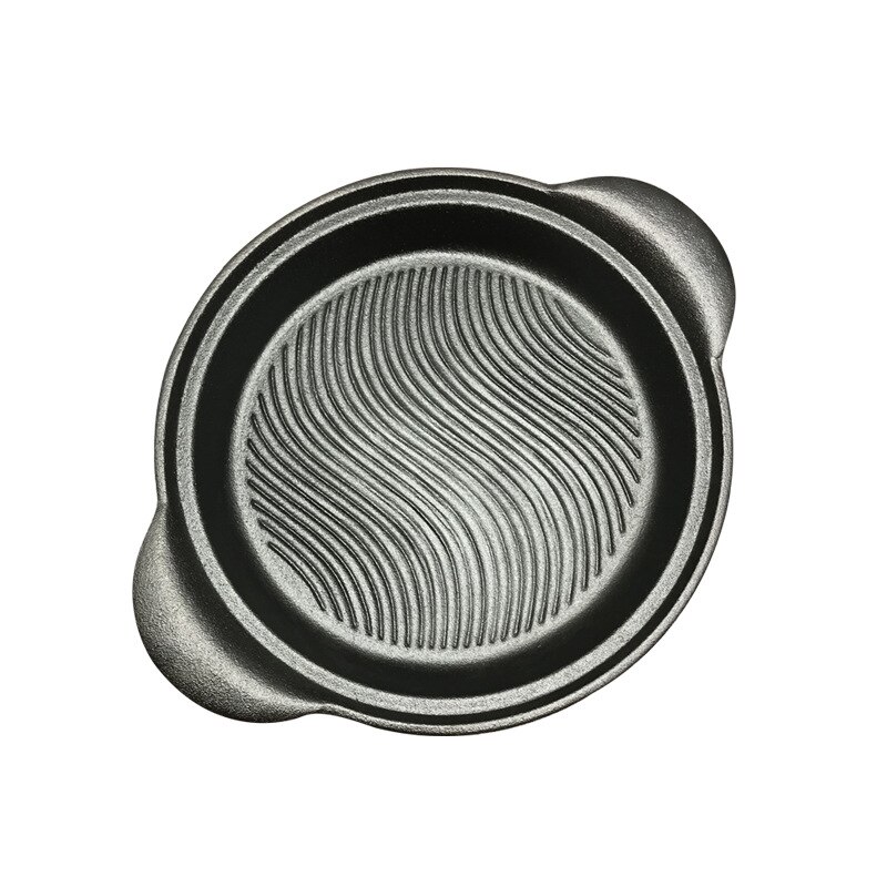 Cast iron corrugated round frying pan steak frying pan induction cooker universal iron pan pan