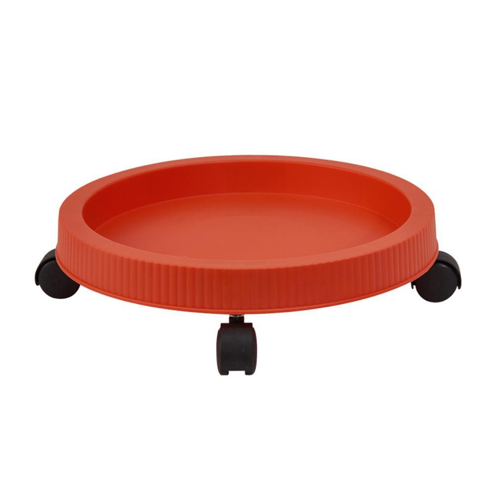 Round Tray Saucers Removable Flower Pot Tray Wheels Bottom Tray Plant Base Water Drip Holder Garden Supply Reusable Plant Stand: Red