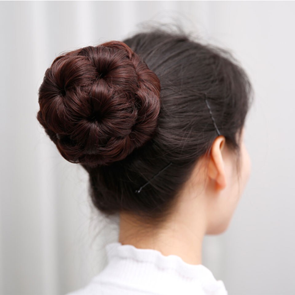 WTB Women Chignon Hair Bun Donut Clip In Hairpiece Extensions Black/Brown/ Synthetic High Temperature Fiber Chignon