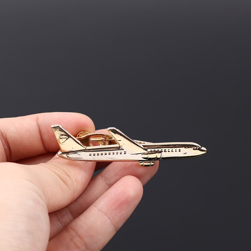 1 stuk stropdas clip in de vorm van een vliegtuig, stropdas clip met manchetknopen, stropdas sluiting voor heren, pakken en bruiloften