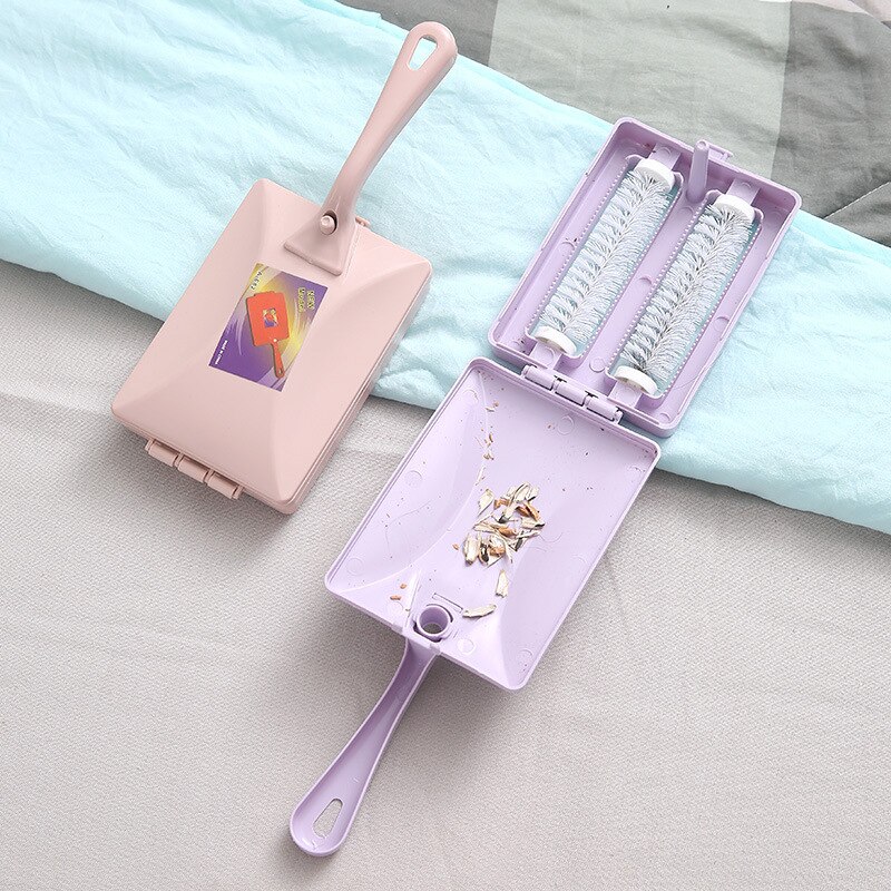 Household House Cleaning Brush Carpet Quilt Clean Tool With Handle Two-Wheel Brush Bedroom Floor Household Cleaning Supplies