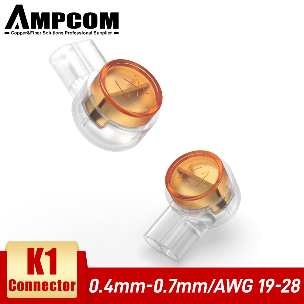 AMPCOM-100 Uds. De conectores Rj45, terminales de conexión de crimpado, conector K1, cableado a prueba de agua, Cable Ethernet, Cable telefónico