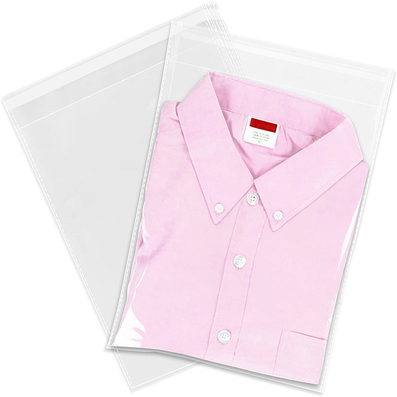 100Pcs/Pack Crystal Clear Resealable Polypropylene Poly Bags for Packaging, Clothing &amp; T Shirts Opp Self Adhesive Plastic Bag