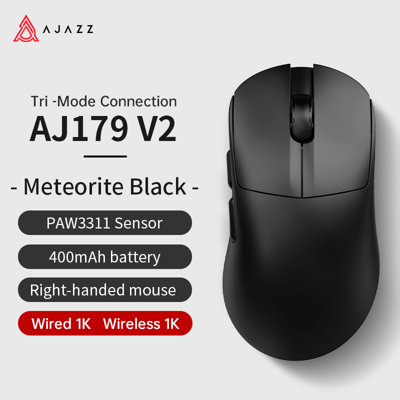 Ajazz AJ179 Apex PAW3950 Bezprzewodowa mysz do gier z stacją ładującą RGB, mysz komputerowa Macro Gamer, lekkie, ergonomiczne myszy komputerowe: Srebrny