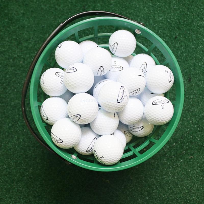 Portable Golf Ball Basket Green Durable Nylon Golfball Container with Handle Ball Holder Box Contain Sports Training