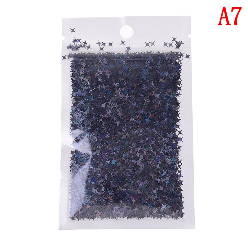 10 gr/paket Vier Stern Glitter Diy Kristall Schleim Liefert Ultra-dünne Scheiben Nägel Kunst Tipps Box Zubehör Dekoration Spielzeug für Kinder: 7