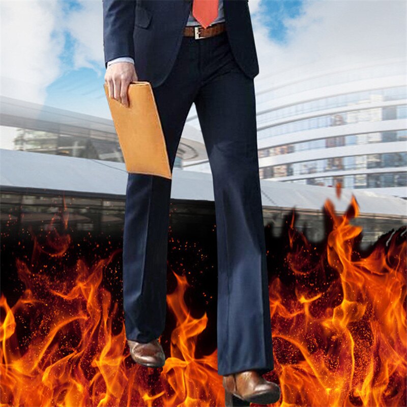 Pantalon de costume en velours pour homme, évasé, de soirée, de danse, noir, hiver: Navy blue / 31