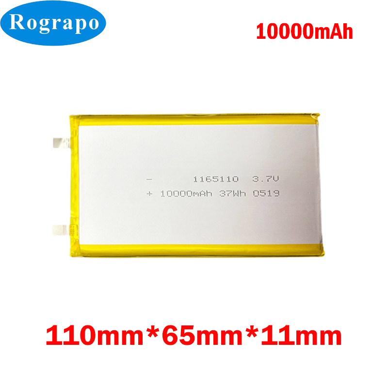 Nuovo 3.7V 10000mAh 1165110 164113 batteria morbida per celle fai da te per Power Bank altoparlanti Bluetooth Tablet DVD 110*65*11mm batteria