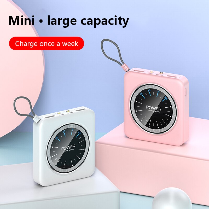 Neue Mini Power Bank 12000mAh Handy Große Kapazität Schlanke Tragbare Ladegerät Dual USB Digital Display Externe Batterie Pack