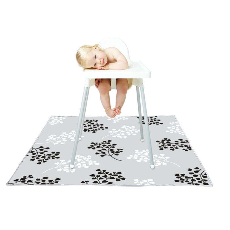 Alfombra de suelo para trona, tapete de juego para gatear para bebé, arte, atrapador de comida, a prueba de fugas, novedad de: 3