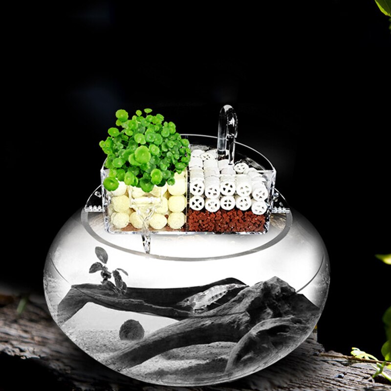 3 in 1 Aquarium Filter Kasten Externe Acryl Externe Hänge Wasserfilter Aquarium Filter Kasten für Runde Fisch Panzer zubehör