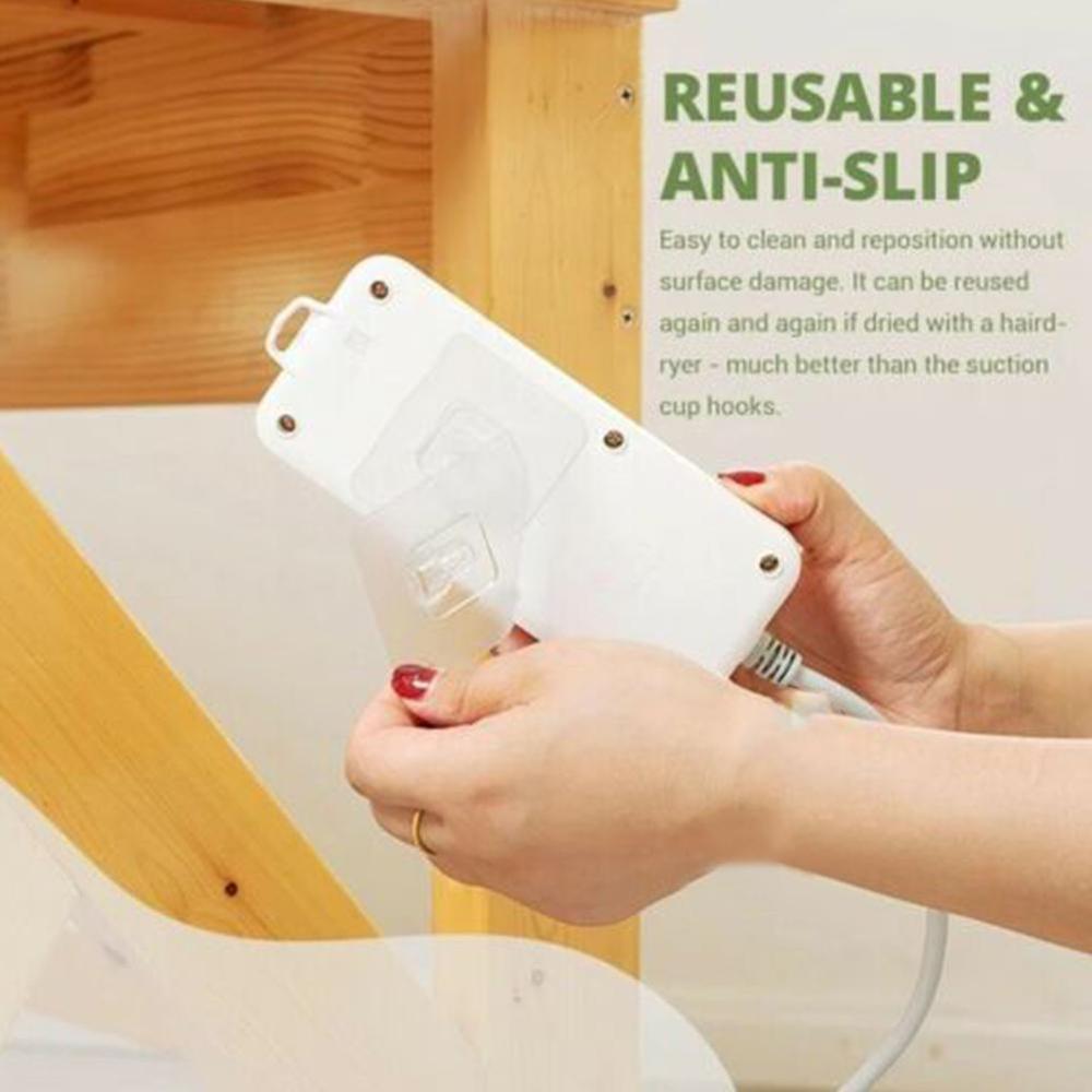 Crochet adhésif mural en plastique, support de suspension Transparent Double face, support de charge lourde ventouse