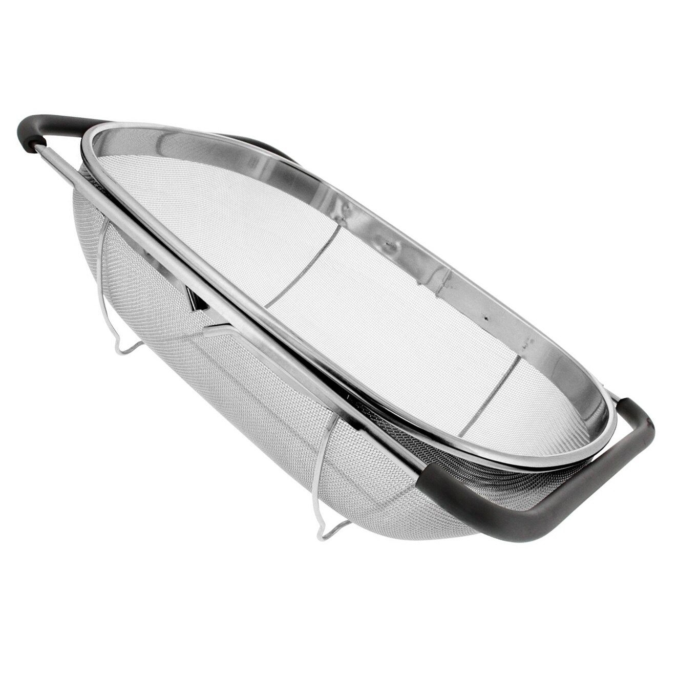 Fijne Mesh Over De Spoelbak Voedsel Colandar 6QT Grote Zeef Mand Voor Spoelen Fruit Groenten Rijst Pasta 'S Korrels-Roestvrij staal