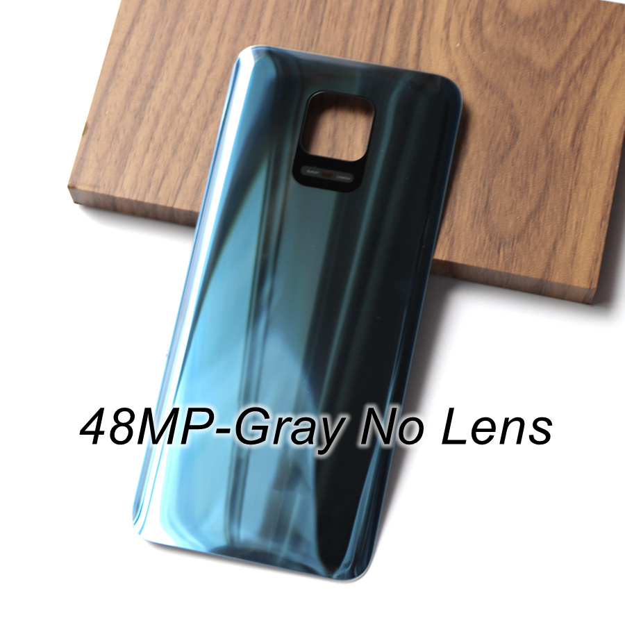 Back Glass Cover for Xiaomi Redmi Note 9 Pro 9S Battery Cover Rear Housing Door Glass Panel Case for Redmi Note 9S Battery Cover: 48MP-Gray No Lens