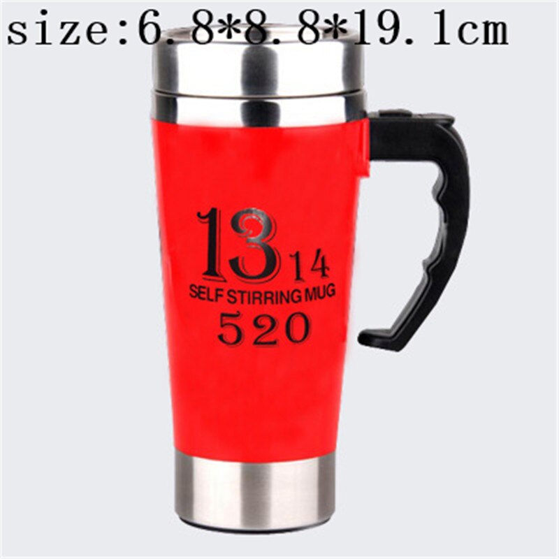 Self Stirrer Mug Automatic Double Coffee Milk Mixing Mugs Stainless Steel Thermal Insulated Cup Smart Electric Shaker Juice Cup: Red-1314
