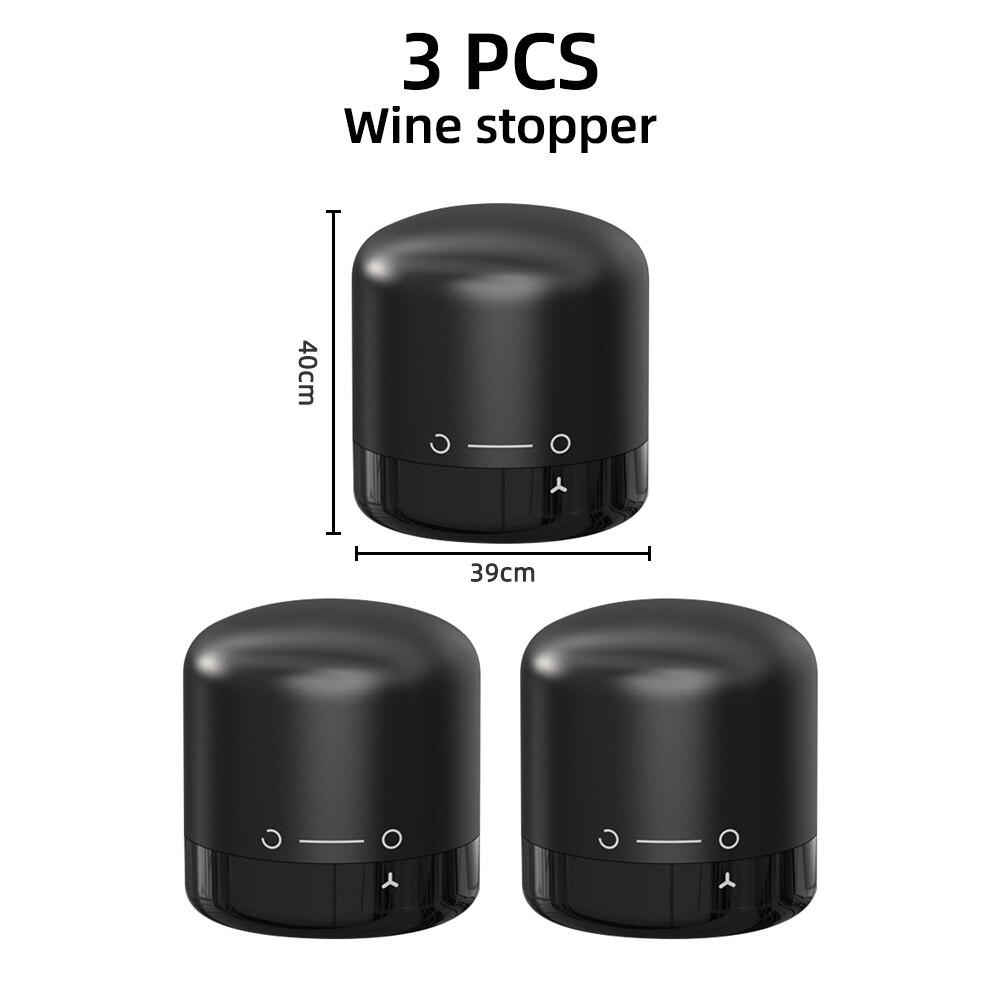 1/2/3 Pcs Vacuum Red Wine Bottle Cap Stopper Silicone Sealed Leak-proof Champagne Bottle Stopper Retain Fresh Wine Plug Bar Tool: Wine bottle 3 Pcs