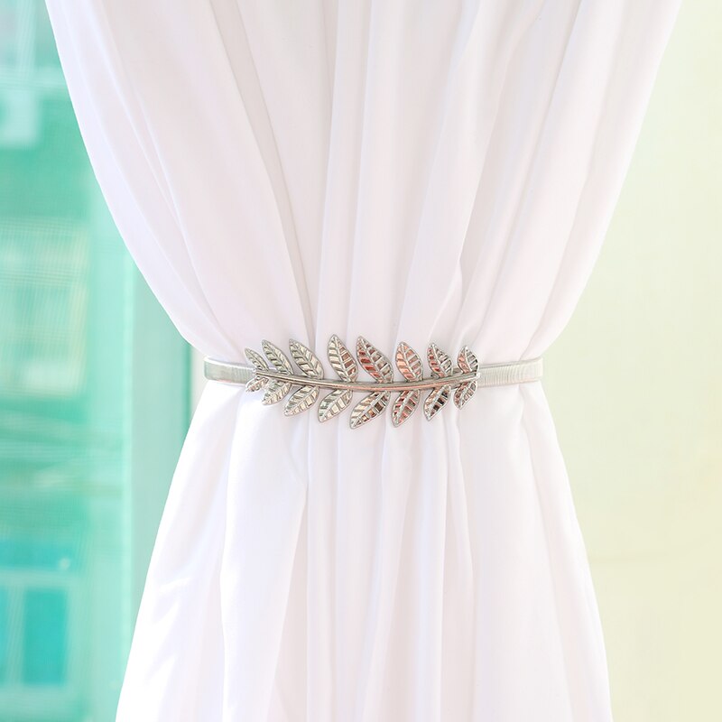 Metall Vorhang Clip Tieback Schnalle Clips Vorhang Halter Goldene Silber Farbe Blätter Bogen Elch Schnalle Krawatte Zurück Vorhang Zubehör: silver 6