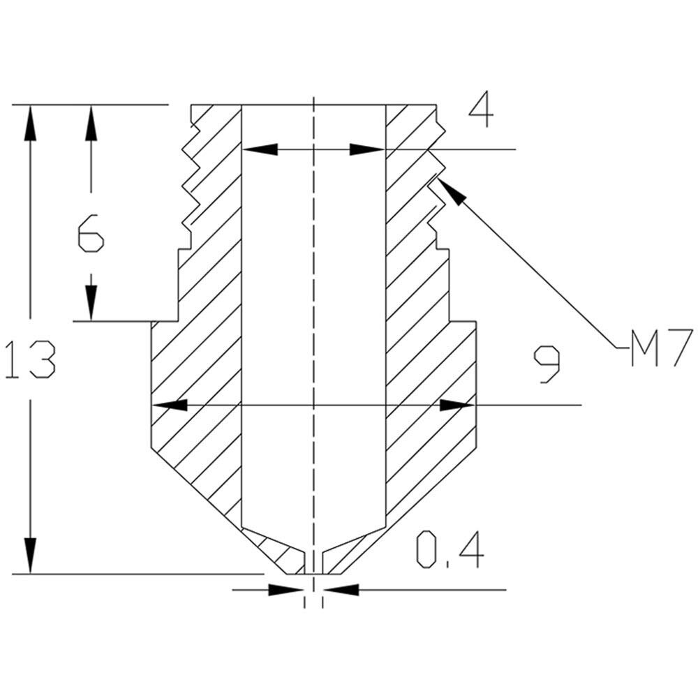 10 stücke MK10 M7 Extruder Düse 0,4mm/1,75mm Messing Extruder Druckkopf für 3D Drucker Wanhao Dupicator d4/I3/Dremel QIDI Makerbot