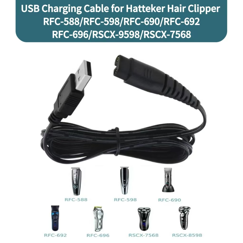 USB-Ladekabel für Hatteker Haarschneider Trimmer RFC-598/RFC-588/RFC-690/RSCX-7568 Elektrorasierer 5V Ladegerät Netzkabel