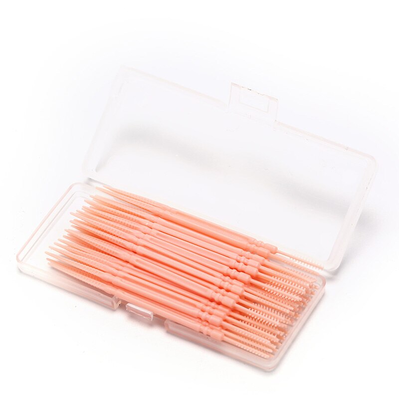 40 stk./æske interdental tandstikker børste dobbelthoved tandtråd børste tænder stick tandpleje mundpleje tandstikker tandtråd pick sal