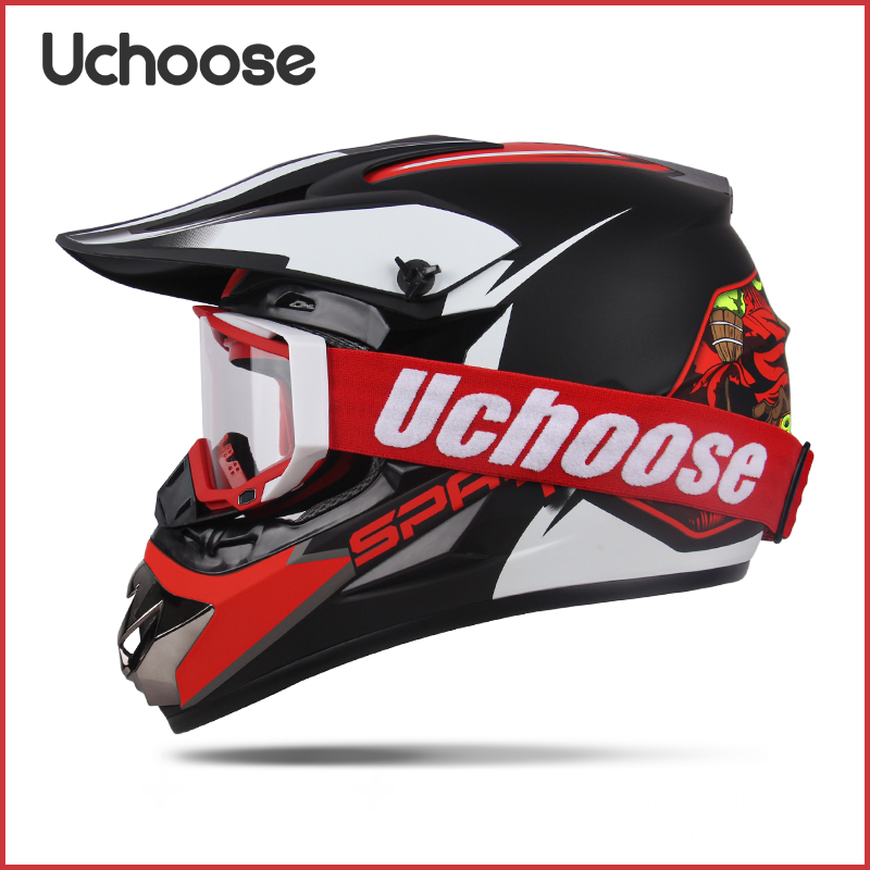 Goggle UCHOOSE Motorcycle Helmet Motocross Off Road Helm Children Off-road Casque Capacete De Motocicleta