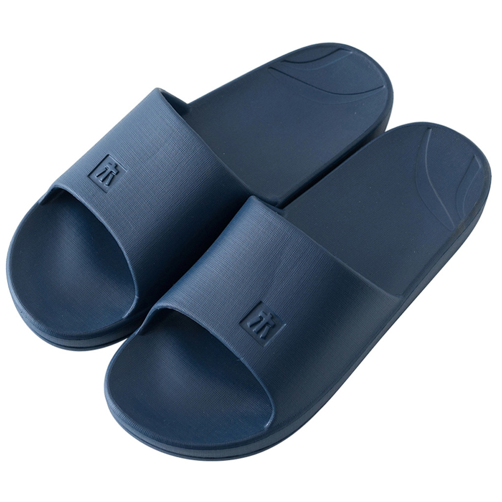 25 # Mannen Slippers Binnenshuis Slippers Solid Floor Familie Schoenen Mannelijke Zwembad Sandalen Badkamer Slippers Lichtgewicht Muilezels Strand Slides: Navy  / 44