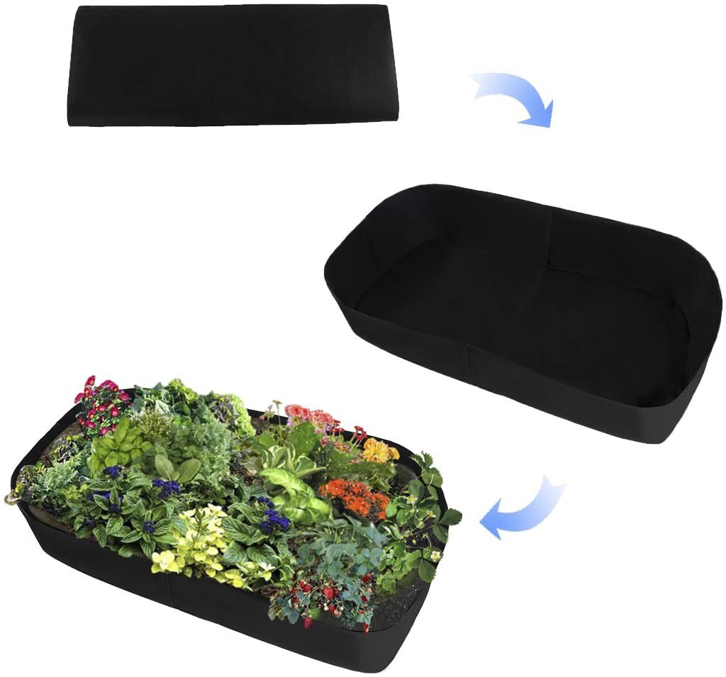 1 Pcs Stof Bloem Grow Bag Groente Planten Tas Verhoogde Tuin Bed Vierkante Tuin Planter Pot Met Handvatten Voor Planten bloem