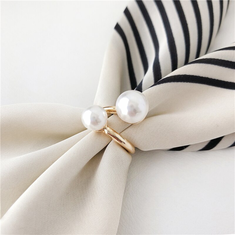1 Stuks Sjaal Ring Wilde Parel Zijden Sjaal Gesp Kleding Hoek Knoop Vierkante Sjaal Knop Sjaal Accessoires