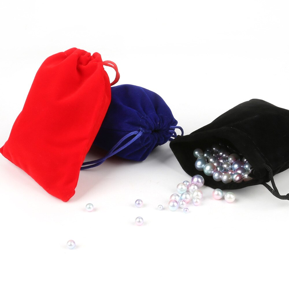 Rood/Zwart/Donkerblauw 10*12 cm 5 pcs Fluwelen Verpakking Koord Pouch Zak/Sieraden Tas kerst/Huwelijkscadeau Bead Container Opslag