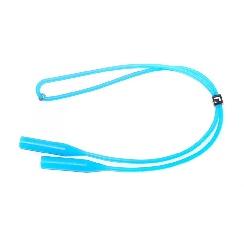 Silicone world Adjustable Silicone Eyeglasses Straps Sunglasses String Ropes Glasses Chain Sports Holder Elastic Anti Slip Cords: Sky Blue