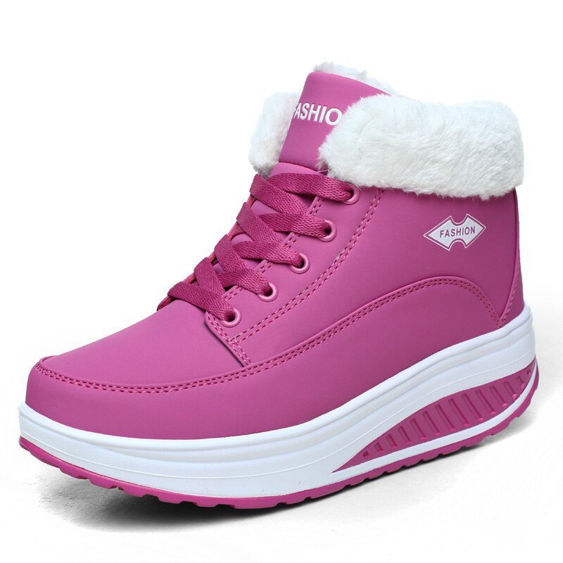 DR.EAGLE High ankle winter sport shoes women platform shoes Leather Body shaping Slimming Shoes Fitness Lady Swing Shoes Sport: 8-588-Pink / 38