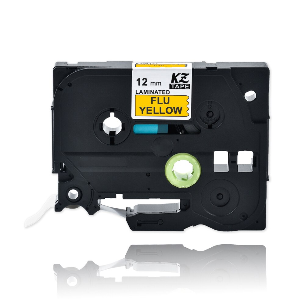 1Pcs Kze 12Mm Multicolor Compatibel Brother Tze-231 Gelamineerd Tze231 Tze 231 Label Tape Tz231 Voor Brother P-Touch printer: black on flu.yellow