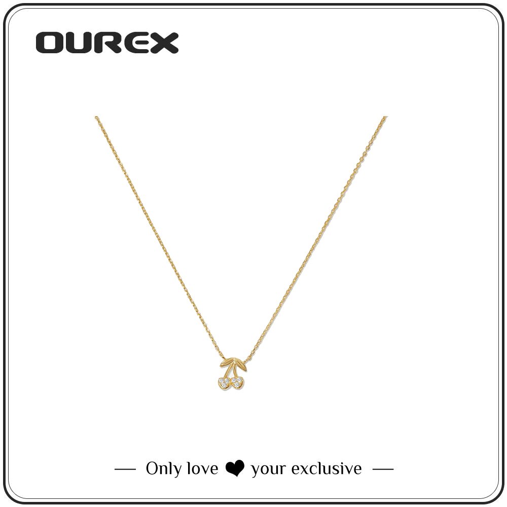 OUREX – collier doré Style Punk pour femmes, pendentif en métal cerise, mignon, bijoux de mariage, ,