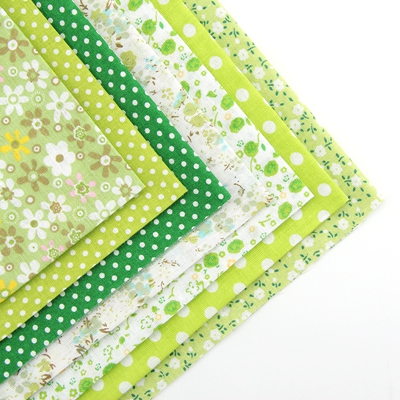 ShuanShuo 50x50 cm Normale 8 soort verschillende Series Patchwork Katoen Stof Fat Quarter Bundel Voor DIY Naaien stof: GREEN