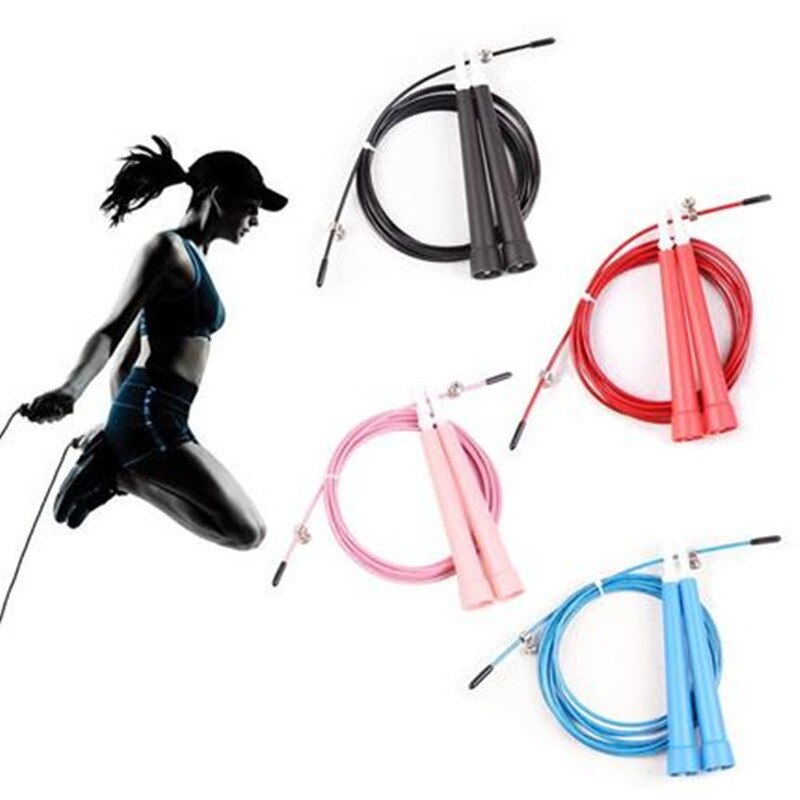 Saltar pular cordas cabo de aço fio ajustável velocidade rápida abs alça flexível pular cordas ginásio treinamento fitness esportes exerci