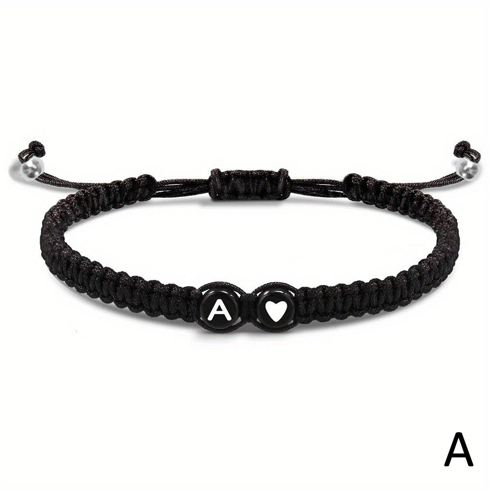 Buchstabe Initiale Herzschnur Armbinde Handseil gewebtes Armbinde Freundin Armbinde Paar Armbinde A-Z Name geflochtene Armbänder: Heißes Stempeln